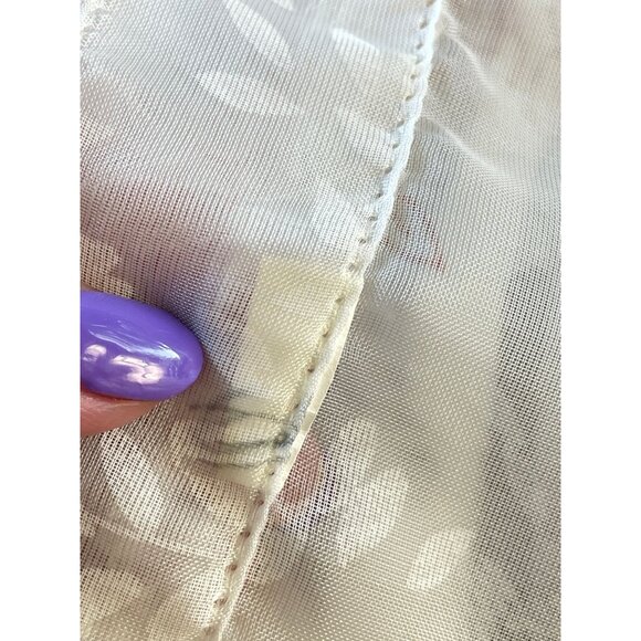 Vintage 70s curtain, red, brown trees, forest pattern, off-white background - Picture 7 of 10